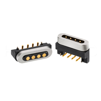 Conector Magnético Vertical de 4 Pines HytePro M411R para Sincronización de Datos y Energía, para Dispositivos Médicos, Robots y Dispositivos Inteligentes