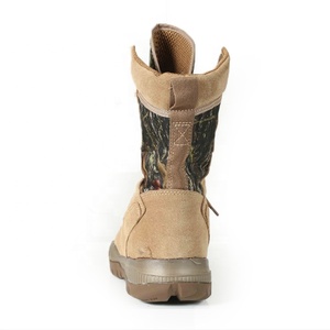Bottes de Combat de <span class=keywords><strong>patrouille</strong></span> en cuir pleine fleur kaki, chaussures de Combat de sécurité noires - Product Image 5
