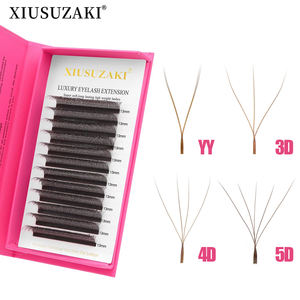 XIUSUZAKI Y W형 속눈썹 프리메이드 팬 내추럴 소프트 매트 밀집형 W 속눈썹 클로버 브라운 YY 3D 4D 5D 6D 속눈썹 연장 - Product Image 1