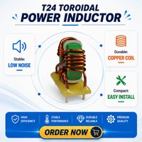 Inducteur toroïdal T24 à mode commun avec base PCB, enroulement stable, inducteur PFC, inducteur de puissance, inducteur à courant élevé