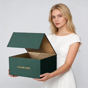 Scatola Pieghevole Magnetica di Lusso con Logo Personalizzato, Scatola Rigida in Carta Ecologica Riciclabile, <span class=keywords><strong>Confezione</strong></span> <span class=keywords><strong>Regalo</strong></span> in Cartone di Grandi Dimensioni - Product Image 1