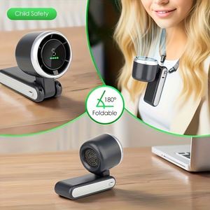 Handheld <b>Mini</b> <b>Fan</b> 180 Adjustable Angle <b>USB</b>-C Rechargeable 5-Speed Foldable Design Portable for Office Outdoor Use Color Box - Product Image 5