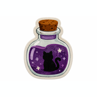 Tapis moderne en polyester imprimé animal, motif bouteille de potion magique de chat d'Halloween, en faux velours, pour la décoration du salon