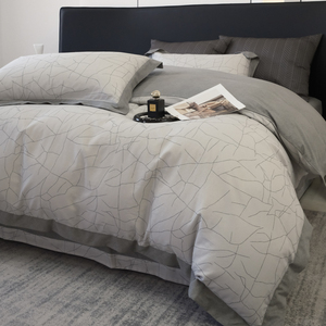 Nouvel ensemble quatre pièces en coton de luxe simple pour le printemps et l'été - Product Image 2