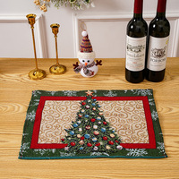 Napperon de noël de dessin animé, décorations de noël, tapis de Table isolant, arbre de noël, robe