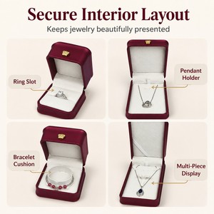 Caja de Regalo de Joyería de Alta Gama, Caja de Viaje de Cuero Hecha a Mano, Caja de Joyería con Logotipo Personalizado, Juego de Cajas para Anillos para Joyería - Product Image 6