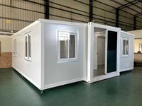 Maison modulaire extensible en structure acier de 20 pieds avec deux chambres et un salon, idéale pour le camping