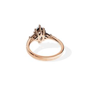 Anillo de compromiso de diamante de corte Marquesa de oro rosa nuevo, joyería de lujo, chapado en rodio para bodas, fiestas, estilo moderno - Product Image 2