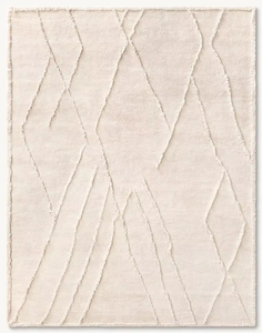 Ensemble de tapis marocains en laine/soie noués à la main coussins de sol carrés Design géométrique tapis à texture douce Durable Unique - Product Image 3