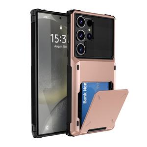 2 in 1 TPU PC tam koruma cüzdan kılıf darbeye Samsung S24 Ultra kart tutucu S22 S23 Ultra kılıf ile - Product Image 1