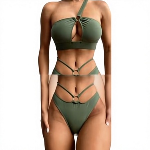Traje de Baño de Dos Piezas para Mujer 2026, de Alta Calidad, Cintura Alta, Sexy, Poliéster/Algodón, Ropa de Playa, Barato, Gran Venta, Envíos Aleatorios - Product Image 1