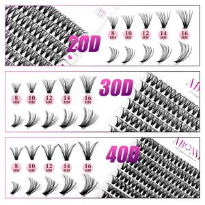 Abonnie Diy Eyelash <b>Extension</b> Kit Fluffy Mink <b>Lash</b> <b>Cluster</b> Black Cotton Stalk Curly Thick Import Fibers 30P40P50P80P - Product Image 4