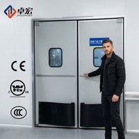 Porte battante bidirectionnelle en acier inoxydable OEM à double action pour cuisine d'hôtel et cantine