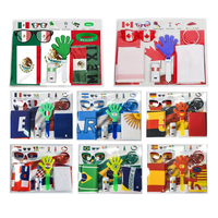 2026 Fan-Zubehör Maßgeschneiderte USA Mexiko Kanada Australien Katar Fußball-Sportevent-Requisiten Armband Schal Flagge Fußball-Fan-Set