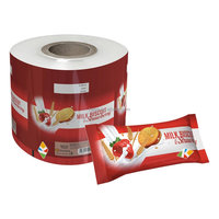 Film en rouleau laminé en aluminium imprimé sur mesure pour emballage de sachets de biscuits et de chocolats