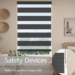 SAMADHI Manual Zebra Curtain Custom Size Easy Install Control Room Shades <b>Windows</b> - Product Image 1