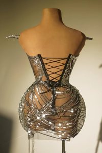 ชุดเซ็กซี่ <span class=keywords><strong>2</strong></span> ชิ้น เสื้อเกาะอกประดับพู่เพชร กระโปรง ชุดออกงานวันเกิด ชุดแสดงเต้นรำ ชุดราตรีสำหรับผู้หญิง ชุดออกงานกลางคืน ชุดพรอม - Product Image 3