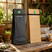Sac personnalisé à soufflet inférieur pour l'emballage de semences agricoles et d'aliments, avec fermeture éclair de sécurité, pochette plastique verticale pour emballage alimentaire