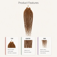 Vente en gros de tresses au crochet torsadées marron, pré-bouclées, en cheveux synthétiques doux, extensions de tresses pour femmes noires africaines