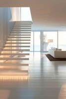 CBMMart Escalier moderne de qualité supérieure au design simple avec garde-corps en verre