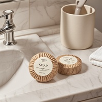 Savon de toilette rond miniature personnalisé avec logo, 30g, 25g, 20g, 15 grammes, avec emballages pour kit d'accueil 5 étoiles