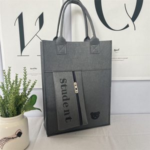 กระเป๋าผ้าสักหลาดสำหรับผู้หญิงกระเป๋าสะพายไหล่สำหรับช้อปปิ้งโลโก้ตามสั่ง - Product Image 3