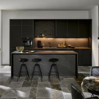 Îlot de cuisine en bois et marbre préfabriqué CBMmart avec rangement