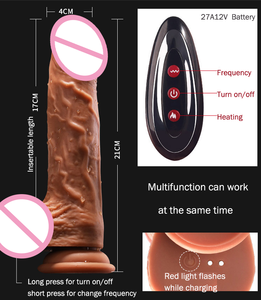 Vibrateur réaliste de haute qualité en silicone liquide, télécommande, 360 degrés, télescopique, chauffant, grand modèle, pour femmes, USB - Product Image 4