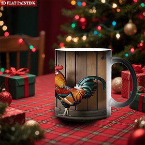Solid Thick Handle Wear Resistant Mug Frosted Black 11oz <b>Ceramic</b> Heat Color Changing Drinking <b>Cup</b> - Product Image 2