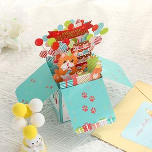 Boîte à fleurs en papier découpé 3D, carte pop-up avec enveloppe - Product Image 4