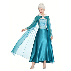 Elsa Blue Princess Dress Plus Size S 4XL Halloween Costume Cosplay Performance Outfit - Product Image 1