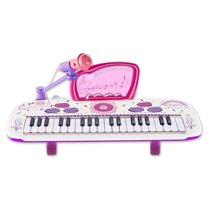 Órgano Electrónico de 37 Teclas, Micrófono de Concierto para Niños, Instrumentos Musicales, <span class=keywords><strong>Instrumento</strong></span> <span class=keywords><strong>Musical</strong></span> a Pilas, Piano Eléctrico de Juguete para Niñas - Product Image 1