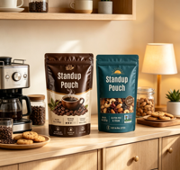 YOUYI Sachet d'emballage refermable personnalisé et recyclable, type stand-up, pour café, bonbons, thé, adapté pour 250g de café moulu