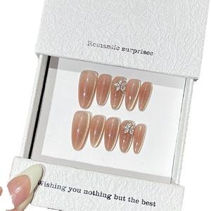 <span class=keywords><strong>Uñas</strong></span> Postizas Hechas a Mano, Diseño <span class=keywords><strong>de</strong></span> <span class=keywords><strong>Uñas</strong></span> con Purpurina, Estilo Burbuja Aurora Rosa Ángel Y2K, para Chicas Modernas - Product Image 4