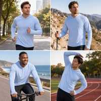 Hoodie de pêche personnalisé pour homme, protection solaire UPF 50+, séchage rapide, manches longues, maille extensible, anti-UV, pour la randonnée, la navigation de plaisance et les sports