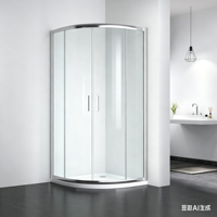 Cabine de douche d'angle en forme de diamant, cadre noir mat, verre trempé de sécurité, porte de douche d'angle pour petite salle de bain