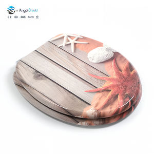 Asiento de Inodoro de Madera Alargado Sanitario Moderno y Personalizable con Impresión UV, Inodoro con Asiento Moldeado en Madera - Product Image 3