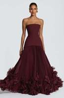 Robe Chic en Gros 2026 Grande Taille à Fleurs 3D, Robe Bustier Dos Nu à Lacets Coupe Trapèze, Robe d'Été Élégante pour Femme, Robe de Soirée