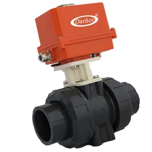 24V 220V electric actuator 2 way plastic PVC motorized ball valve DN40 DN50