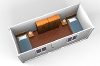 Homelike – kit de transport mobile 2 chambres à coucher préfabriquées, conteneur d'expédition, maison, maisons de 20 pieds à vendre