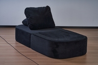 Canapé modulaire convertible en velours avec ottoman, fauteuil simple multifonctionnel rembourré pour salon, chambre, villa