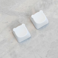 Blank DYE Keycaps White Material Keycaps for DYE Sublimation Bear-Head Shaped Blank Keycaps