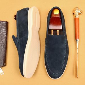 Mocasines de Gamuza para Hombre, Punta Redonda, Forro de Cuero Genuino, Suela de Goma, Entresuela de EVA, Zapatos Casuales de Negocios para Todas las Temporadas - Product Image 3