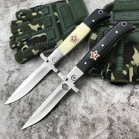 Couteau pliant russe, couteau de poche tactique de survie, lame en acier poli miroir, défense personnelle pour l'extérieur