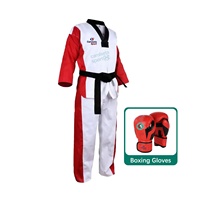 Seragam Bela Diri Sparring Bahan Polyester untuk Kompetisi dan Latihan Taekwondo Layanan OEM