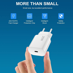 ชุดสายชาร์จเร็ว 25W PD หัวปลั๊ก EU พร้อมสาย USB C ความยาว 1 ม./1.5 ม./2 ม. รองรับการชาร์จเร็วพิเศษ 2.0 สำหรับ <span class=keywords><strong>Samsung</strong></span> S24 <span class=keywords><strong>iPhone</strong></span> 15 14 มาตรฐาน CE RoHS ขายส่ง - Product Image 5