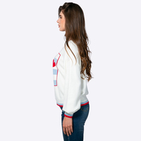 Pull-over en tricot ample à col rond et manches longues pour femme, motif damier homard, avec bordure contrastante – Fabricant
