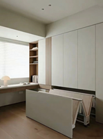 Armoire Pliante Minimaliste Moderne avec Lit Escamotable Intégré – Meuble de Rangement Gain de Place pour Bureau à Domicile, Salle d'Étude, Petit Appartement