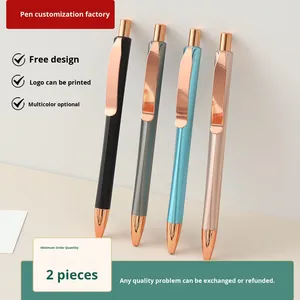 Customized Simple Advertising Event Gift Business Office Promotion Medium Oil Press Gel Pen with Logo Printing <b>Plastic</b> Pen - Product Image 2