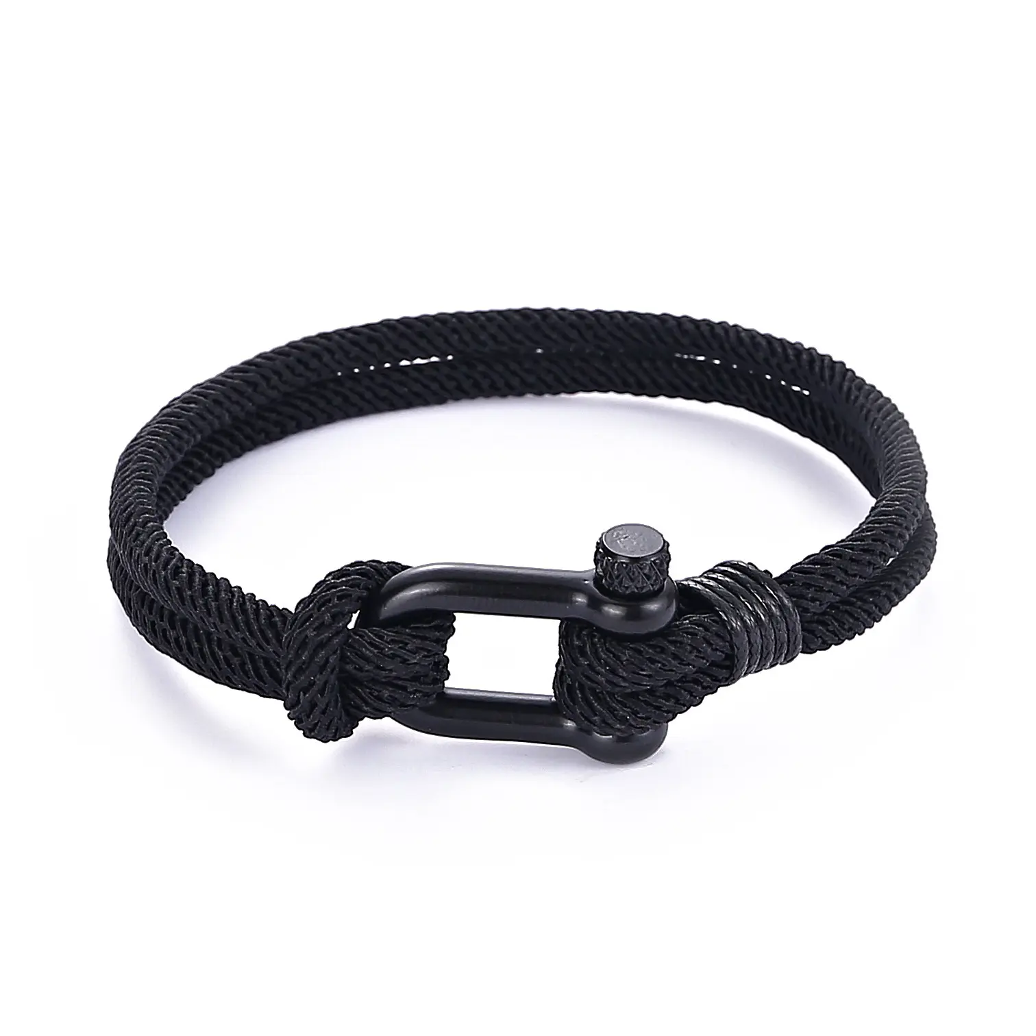 Bracelet unisexe en corde de Milan Bracelet de plage à bouton en forme de U noir Bracelet de couple zodiaque rouge simple pour hommes et femmes